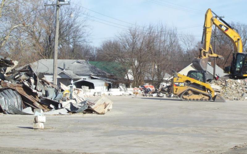 Reduced to a pile of rubble this grocery store building, built in 1960 will be replaced by a new retail store.