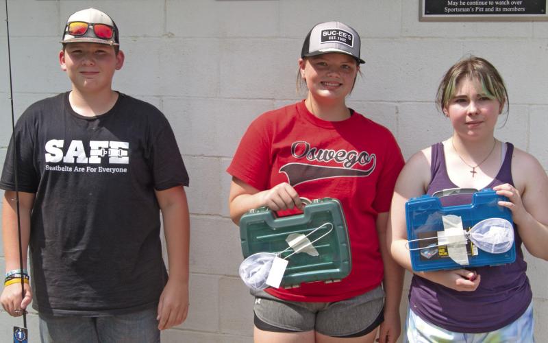 The 12 and over first place winner was Hunter McVey with a 2.21 pound catch but he did not stay around for the awards. Second place was Aiden Wilson and third place was Ethan Perdue. The first place winner in 12 and over casting was Ethan Perdue, he also took third place in fishing with a .60 of a pound total catch. Brooklyn Hacell was second in casting and Elizabeth Smith as third.