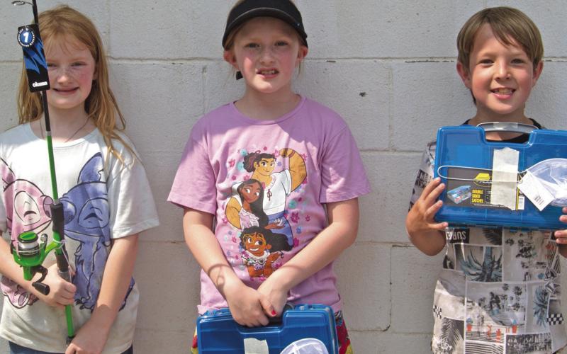 Kinley Baxter took first place in the 7 to 10 year olds casting competition and third place in the same age group fishing contest with a 1.42 pound total catch. Amillia Hudson was second in casting and Camron Fredrick was third.
