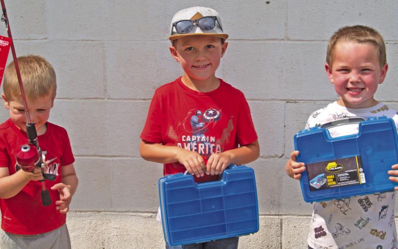 Waylon Frederick took first place in casting in the six and under contest and second in the fishing contest in the same class, Waylon Wells took second in fishing and Brayden Fredrick took third in casting.