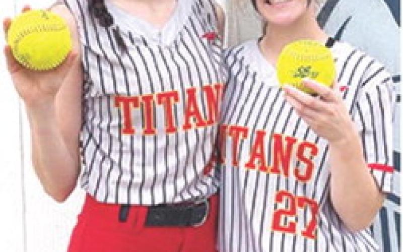 Two Lady Titans cleared the fence for a pair of home runs to propel their team to the 20-1, run-rule, win over Southeast, Tuesday, in Cherokee. Juniors, Natalie Wary and Bentley Townsend knocked in five runs combined in the win. Bentley homered in the home opener loss, Monday to LCHS. Courtesy photo.