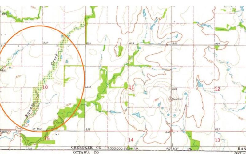 Map with orange circle indicating location of creek to be renamed.