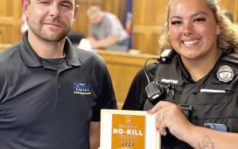 An award was presented to the City of Columbus by the Best Friends Network for not euthanizing animals in the local pound. Chief Kyle Clark told the City Council that the award was preceded by a survey they received. Chief Clark and the animal control officer at the time, Sierra Hampton, received the award.