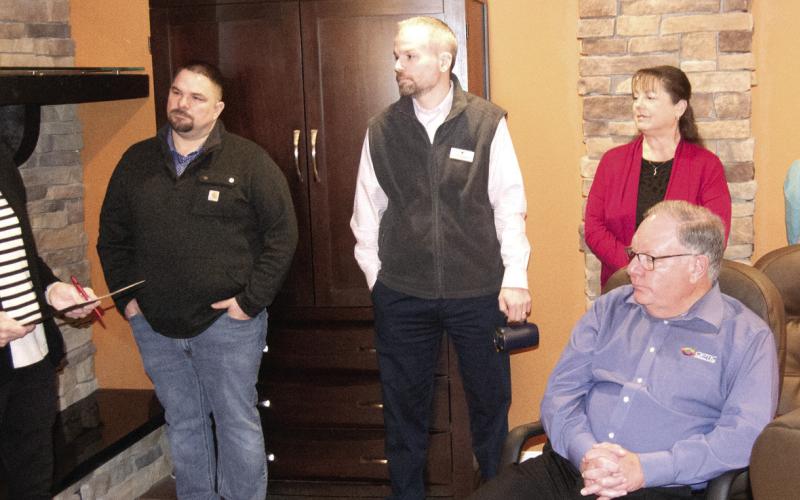 Members of the Columbus Area Community Foundation and the Community Foundation of Southeast Kansas met for coffee and pastries at the Crossland Conference Center. Those present were given a brief overview of the organizations activities during the past year. Board members listened as Linda Grilz talked about the growth of the foundation. Matt Case, Devon Gorman, David Soper, Sonja Duley and Susan Schultz.