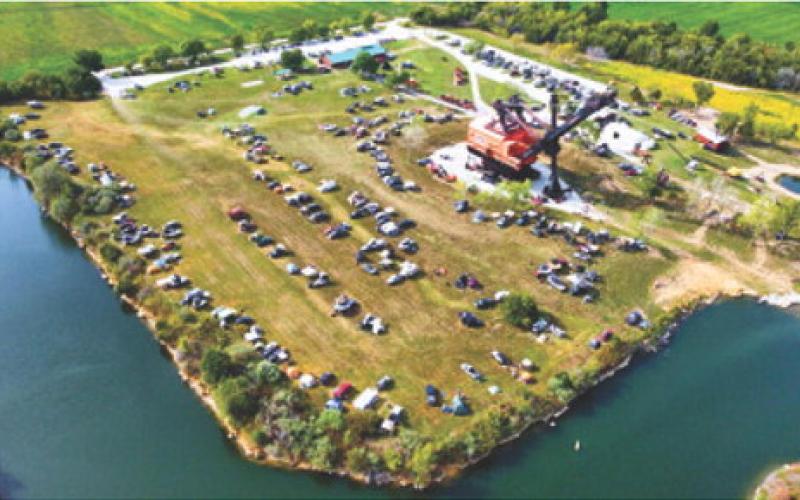 A drone photo of the crowd attending the Big Iron Overland Rally and Concert this past week-end at Big Brutus. This was the fourth year the rally was held in the park. Photo by Cody Morris.