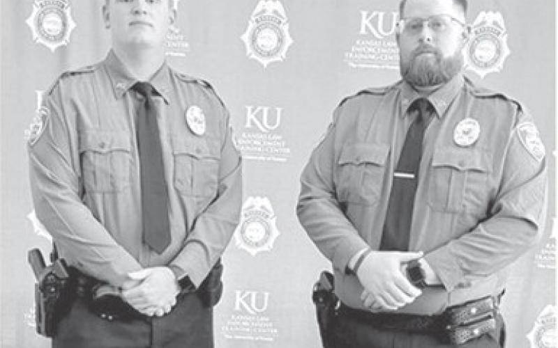 Two new faces join Baxter Springs Police Department, Zachary Frost and Alex Lovell just grauated from the law enfocement training academy. Courtesy photo.