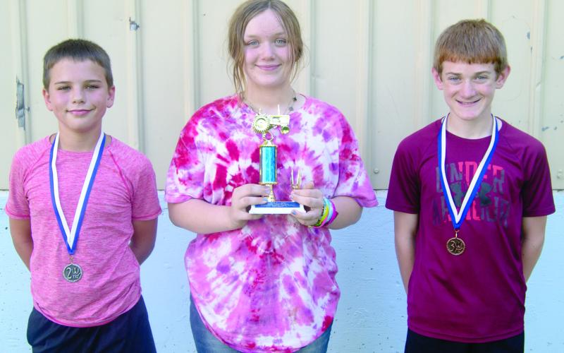 Jaeclynn Fleshman was the winner of the 12 year old bracket, Trevor Lacen was second and Lydan Atkinson finished third.