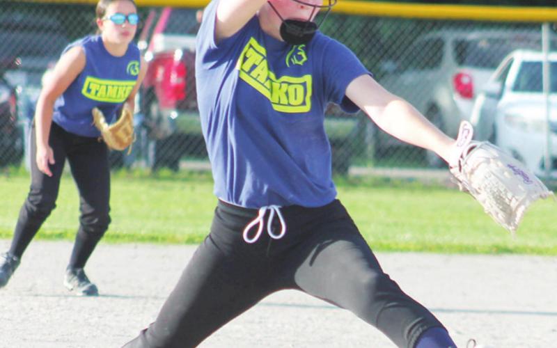 Bentley Townsend pitched for the 14U Tampko Girl’s Softball League Team this season. The summer league completed their schedule with a tournament the last week of June.