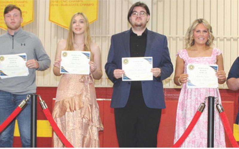 Members of the Columbus Unified High School Class of 2025 designated as Kansas Scholars are Mallory Thompson, Brandon Stice, Anna Head, Robert Graham III, Kenadie Carter, and Maddox Ochsner.