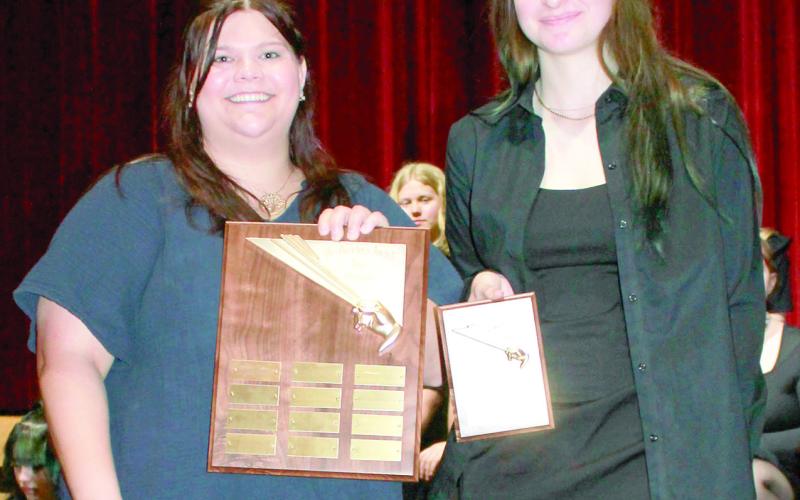 Awards were presented to Columbus High School choir memebers at the Spring Concert held April 26. The Fred Waring Director’s Awards were presented to Jacianna Heflin by choir director Karley Jones.