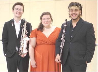 Ramirez-Perez in the “Rising Stars” concert at Pittsburg State University. The three students won the Concerto Aria Competition. Courtesy photo. Hurtado, saxophonist from Galena will join Sara Flesner and Alex