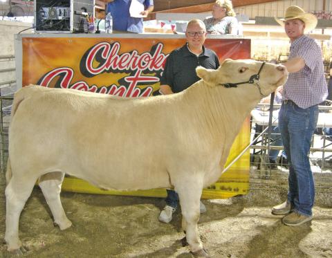Repeating his grand championship selection for the fourth consecutive year, Columbus FFA club member Cole Youngblood showed the Grand Champion Market beef and received a $3,300 premium for his 2025 efforts from Crossland Construction.