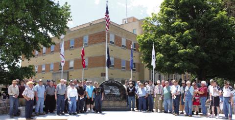 The Columbus Veteran’s Memorial on the courthouse lawn was erected five years ago this week. The monument has many visitors on a daily basis and is a record of many area veterans.