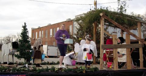 A living Nativity scene adorned the float created by Scammon Holiness Mission. The group entered their float in the Scammon Christmas parade, winning first place.