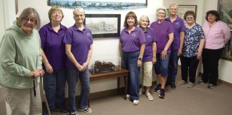 Members of the Sheridan Homemakers held their recent meeting at the Columbus Museum. The group toured the facility and stopped to look at the hand made car, created and donated by Leroy Barrett.