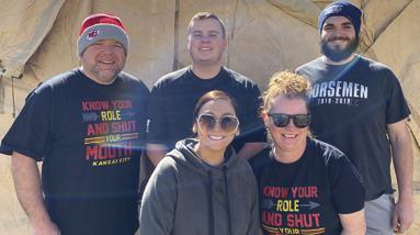 Local agencies participated in the Polar Plunge Saturday. Cherokee County Sheriff’s Office Team raised about $1,750 for Special Olympics. The overall event in Pittsburg raised between $30,000 - $40,000. Members of the CKSO team included back row Sheiff David Groves, Chief Deputy Nate Jones and Deputy Garrett Gayoso. Front row Deputy Sam Snell and Deputy Julie Miller. Courtesy photo.