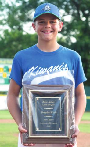 Braydon Wade was this year’s recipient of the Bart Myers Sportsmanship Award. Photo by Michael Rodgers.