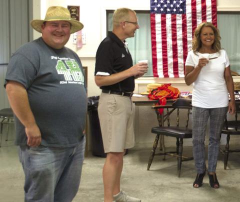 The monthly Chamber coffee usually held the Third Thursday will be held July 27 to coincide with the Fair and will be held in the Fair Board office. They hosted in 2020 with David Holmes, Brad Wells and Kari Soper among those attending.