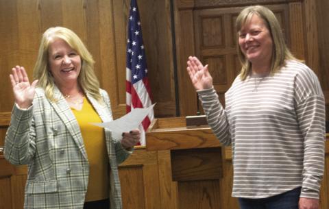 Misty Spear was sworn into the Columbus Fourth Ward Council seat by City Clerk Ruth Hutley at the Monday night Council meeting. She was appointed to the position by Mayor Grant Spieth. The appointment made her an incumbent and allowed her to immediately become a council member. She was elected to the council seat in the election on Tuesday.