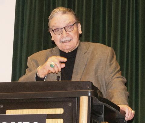Author Michael Wallis, spoke at Missouri Southern University to a group of Route 66 aficionados about his trips on the famous highway and the people he met along the way.
