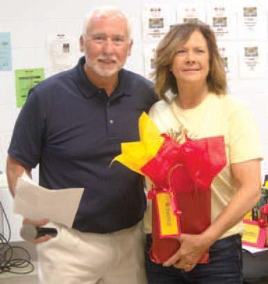 Tammy Burton with Superintendent Dr. Brian Smith.