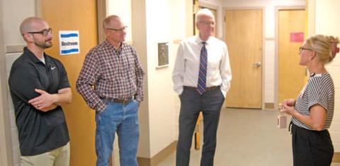 Senator Jerry Moran visited Columbus Mercy Hospital Saturday on his tour of Kansas Hospitals. He asked about the local hospital’s equipment needs and personnel problems. Also present were State Representative Dale Helwig and City Administrator Jake Letner.