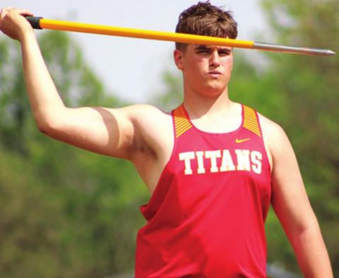 Titan Thrower, Kody Schalk, placed third in the Javelin and the Shot Put at the Columbus Invitational Track and Field Meet, Monday at the Central School Track. The junior won the Discus with a toss of 111 feet, 9.5 inches.