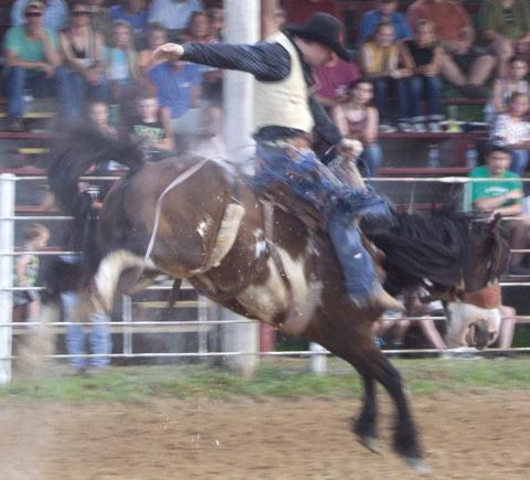 The 64th Annual Columbus Rodeo drew cowboys from across the Midwest. Brody Harrison gave the bucking horses a full ride on Sunday evening.
