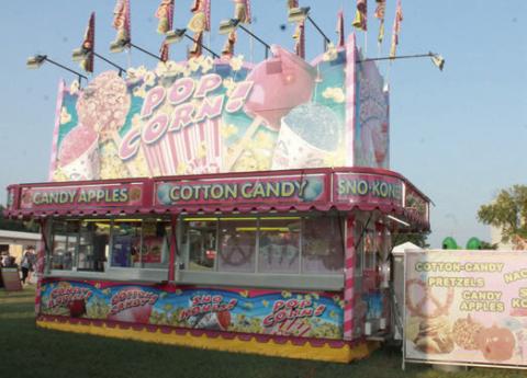 Candy, pretzels, sno cones and more are available on the midway at the Cherokee County Fair. Or stop by the Lions Shack, Corn dog stand or Girl Scout House for heartier fare. There are also various food trucks and vendors on site. Don’t forget the funnel cakes.