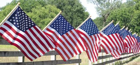 More than 50 flags decorate a fence in Cherokee County in recognition of Memorial Day. A time to remember those who gave their lives for America.