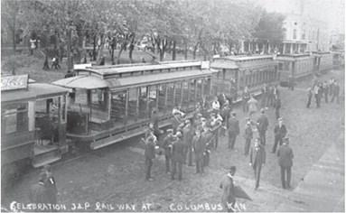 In the early days the Square in Columbus was always a busy place. Passengers waited for the train, bands gathered to perform concerts and people gathered just to visit and learn the latest news. This weekend, the Square will once again be filled with both residents and out of town guests celebrating Columbus Day.