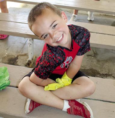 Center Christian Church’s vacation Bible school is in full swing. Area youngsters including Josh Lacen, are learning about “The Great Jungle Journey”. Tonight is the final weeknight program being held in Columbus City Park