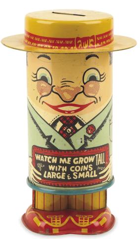 Novelty banks rewarded children with a little show for saving their coins. This one let you watch the bank grow along with your savings.