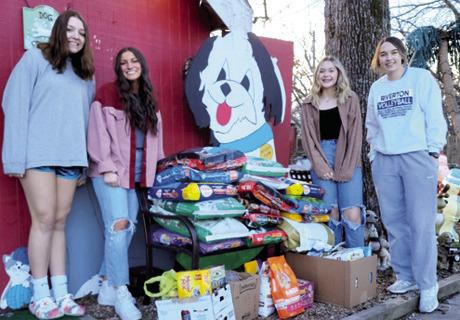 Riverton High School students collected over 360 pounds of dog and cat food for a no kill animal shelter. This was one of their projects for “Community Day of Giving.” Courtesy photo.