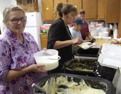 Members of the Faith Community Church were operating the chicken and noodle dinner fundraiser at the Holiday Fair. They estimated serving over 200 dinners including a dessert selection without equal.