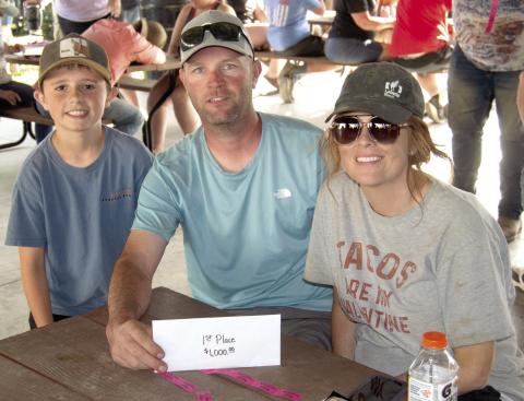 The recent fund raiser for the Honor Flight program known as a “Poker Run” ended in a great success. The 4-by 4 off road “side by side” vehicles traveled 60 miles ending where they began at Big Brutus. The winner of the Run was Owen George, 9, of Bartlett riding in the vehicle driven by Jared Stringer, Parsons and Micha George. The prize for the winner was $1,000 for an ace high straight. This was the first time they had competed.