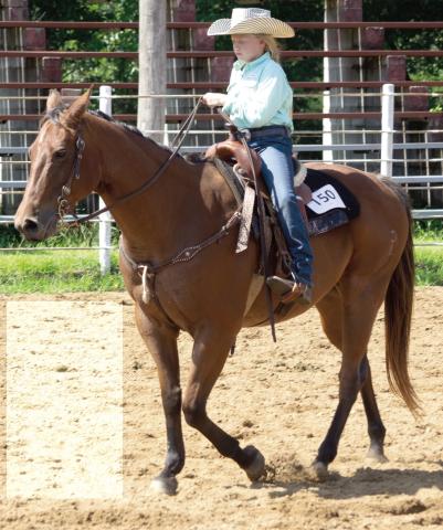 Remi Hermann participated in the Horse Show Saturday, July 22. She received a purple ribbon and a red ribbon in 2018 and before geldings and in Western Pleasure ages seven -13. She received a blue ribbon in Junior Showmanship ages seven-nine and a red ribbon in Western Horsemanship first and second year rider.