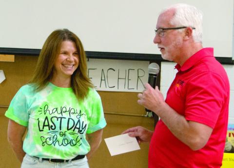 Delaine Robinson, taught all four of the English classes at Columbus High School including senior, junior sophomore and freshman English. She was recognized for her 32 years in the USD493 district.