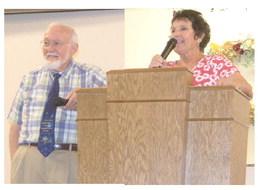 Life Christian School Principal Gary McGrew and Nancy Hurd were among those presenting awards at the LCS awards ceremony held recently.