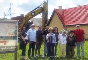 Members of the Baxter Springs Historical Society recently broke ground on a future Route 66 Roadside Park in Baxter Springs. Courtesy photo.