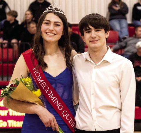 Columbus Unified High School Senior, Casey Deitz was crowned the 2025 CUHS Winter Homecoming Queen, Friday night during coronation ceremonies at the Titan Basketball game against Frontenac. Senior, Lydon Lovesee is her escort.