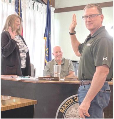 A new Baxter Spriings City Council member Chuck Haake, was sworn in Tuesday night at the meeting by City Clerk Sharon Clark.