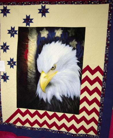 This eagle quilt was one of the entries in last year’s Quilt Show. Patriotic colors with stars and stripes made for a striking display. Quilts of all kinds are welcome to enter the show. Hand quilted, machine quilted, clothing, or anything quilted can be entered. Debbie Walker was the owner and maker of this quilt.