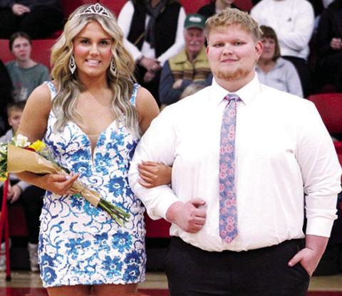 Seniors, Kenadie Carter and Maddox Ochsner were members of the 2025 Winter Homecoming Court crowned during the basketball games at the CUHS Gymnasium, Friday.