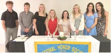 New members of the Columbus chapter of National Honor Society were inducted during a recent ceremony. The inductees include Lemmie Stone, Shade Schuberger, Landrey Perry, Amory Neely, Hannah Noel Tatum Kirk, Natalie Wary, Faith Williams and not pictured Torey Tedlock. Courtesy photo.