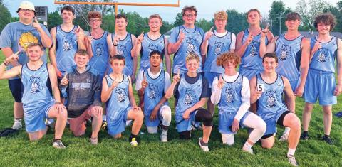 The Southeast Boys Track and Field Team won the TRL League Championship for the second year in row in the league meet at Uniontown, Thursday. Courtesy Photo.
