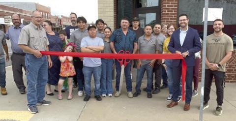 A ribbon cutting was held for the newest restaurant in Baxter Springs recently. Members of the Baxter Springs Chamber of Commerce joined in welcoming the owners of Lion Rojo who specialize in a Mexican menu.