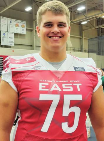 Columbus High School and Titan All-State Lineman, Kody Schalk represented his school and Community in the 2022 Kansas Shrine Bowl, Saturday at Pittsburg State University. Courtesy Photo.