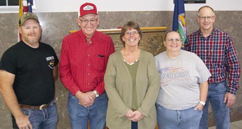 The election included Cory Moates District 1 Commisioner, Jack Garner District 2 Commissioner, Karen Johnston Register of Deeds, Heather Sapp County Treasurer and Dale Helwig First District House of Representatives. Not pictured, Tim Shallenburger State Senator District 13 and Kurt Beneke Cherokee County Attorney.