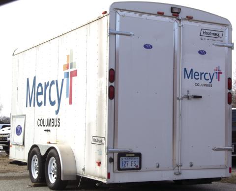 The hazmat decontamination trailer formerly maintained by Columbus Mercy Hospital has been given to the Columbus Fire Department. According to Fire Chief Steven Burton the fire department will restore the trailer and the fire fighters will be taking training to put the trailer back in service.